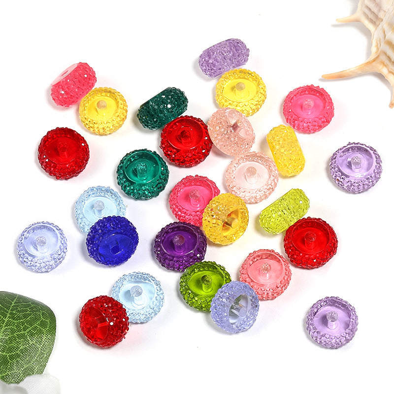 Wholesale 100pcs Color Wheel Beads Granulated Sugar Flat Beads Acrylic Spacer Beads Spacer